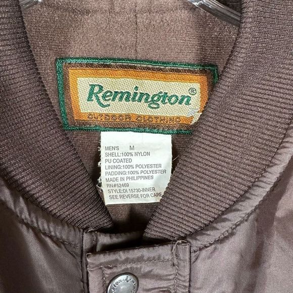 Remington Mens Fleece Lined Warm Hunting Jacket Coat Brown Snap Front M - Picture 3 of 9